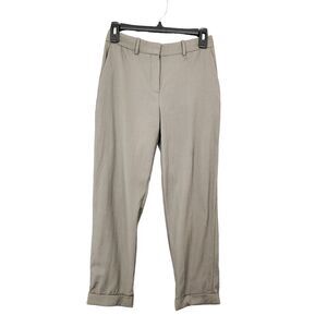 THEORY Gray Wool Mid Rise Cuffed Hem Cropped Pants Professional Academia SIZE 0